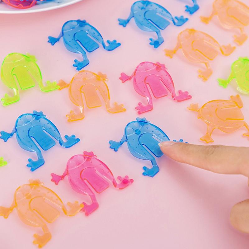 20/40/50PCS Transparent Bouncing Frogs 4.5cm Plastic Colorful Jumping Frogs Game Prizes Party Rewards Office Stress Reliever ZYF