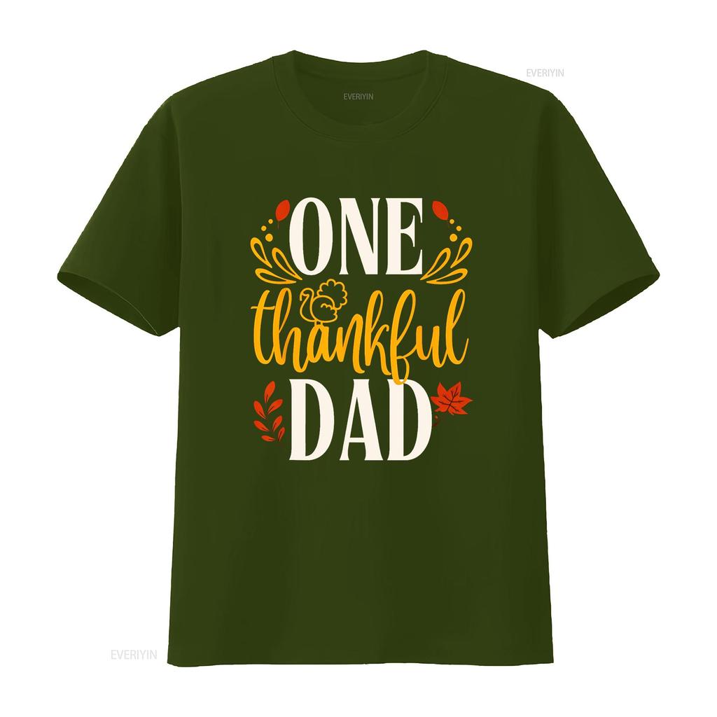 One Thankful Dad Thanksgiving Day Family Matching T Shirt vintage Washed homme streetwear Stylish designer clothes Slightly