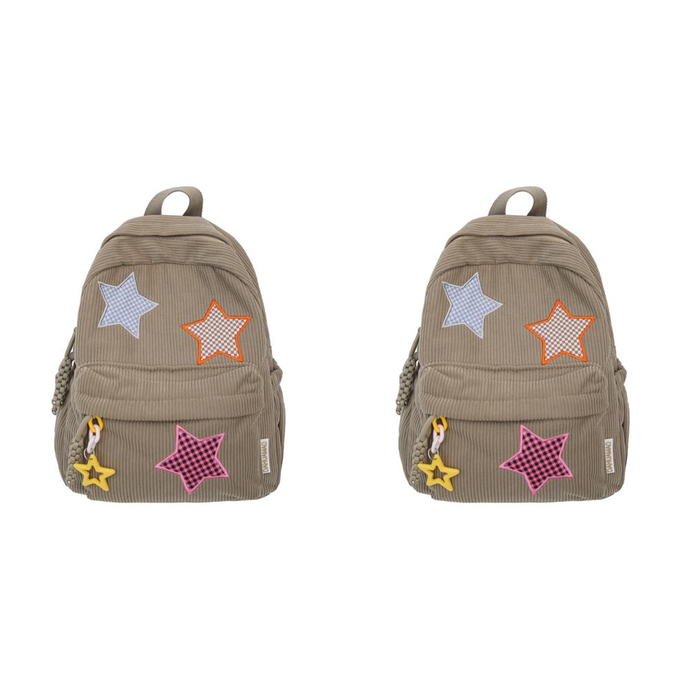 

Вельветовый рюкзак Star Kawaii для женщин, модная школьная сумка (хаки)