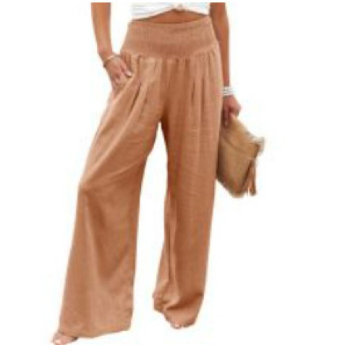 

Повседневные широкие брюки из хлопка и льна, свободные женские XXXL глубокое, шафрана