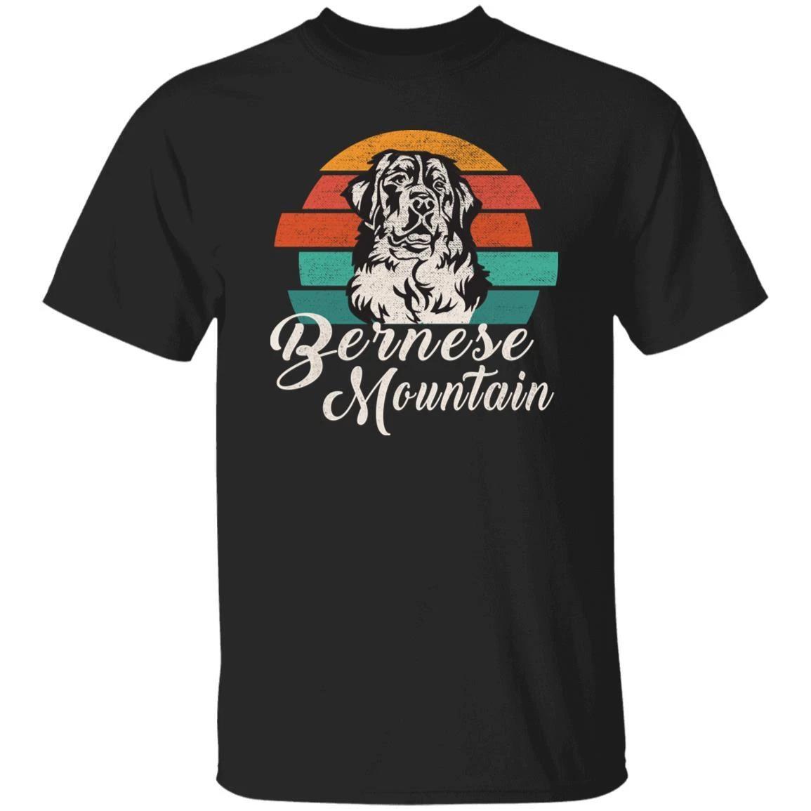 Bernese Mountain Retro Unisex T-shirt gift bernese mountain dog mom black M