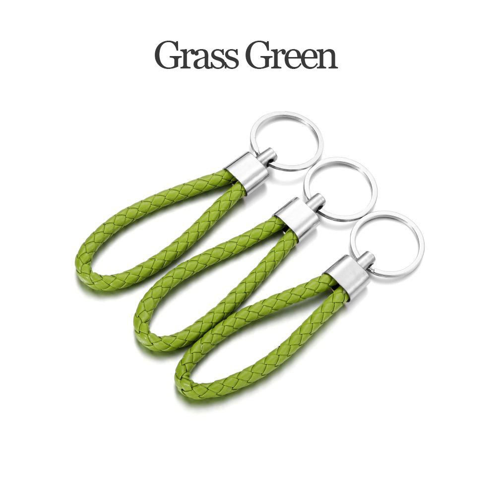 5Pcs/Pack PU Leather Braided Woven Rope Keychain DIY Bag Pendant Key Chain Holder Car Keyring Simple Multiuse Key Holder Gifts