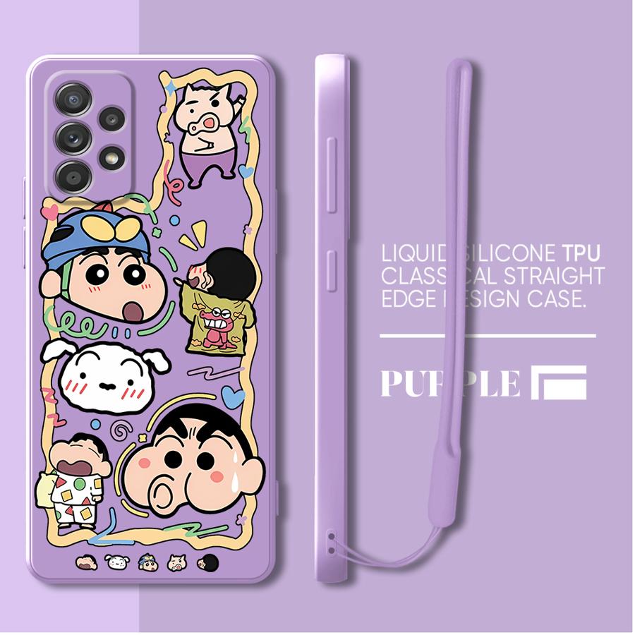 Case for Samsung Galaxy A51 A34 A13 A14 A24 A11 A12 A22 A52 A35 A15 A16 A36 A26 Phone Cover Crayon Cartoon Shin-chan
