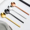304 Stainless Steel Teaspoon Coffee Dessert Spoons With Long Handle Ice Cream Flatware