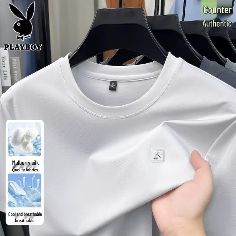 PLAYBOY Men s Ice Silk Short-Sleeve T-Shirt 2XL/54 белый