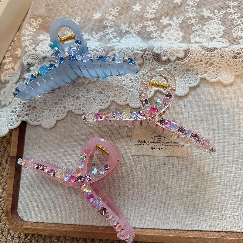 New Arrival Colorful Diamond Crystal Butterfly Hair Clip for Women, Luxurious and Stylish, Large Size for Bun Hairstyles