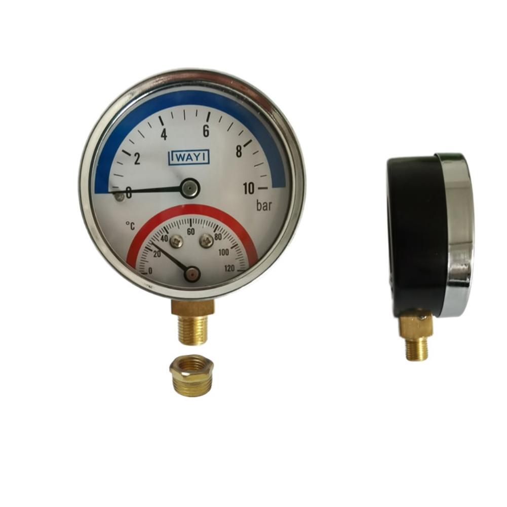 2-in-1 Pressure Gauge And Thermometer 10 Bar Temperature And Pressure Gauge For Heating System Heating Applications