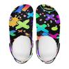White EVA Clogs with Cute Cat Print, Lightweight Slip On Garden Shoes, Breathable Beach Sandals, Indoor Outdoor Slippers for Men Women