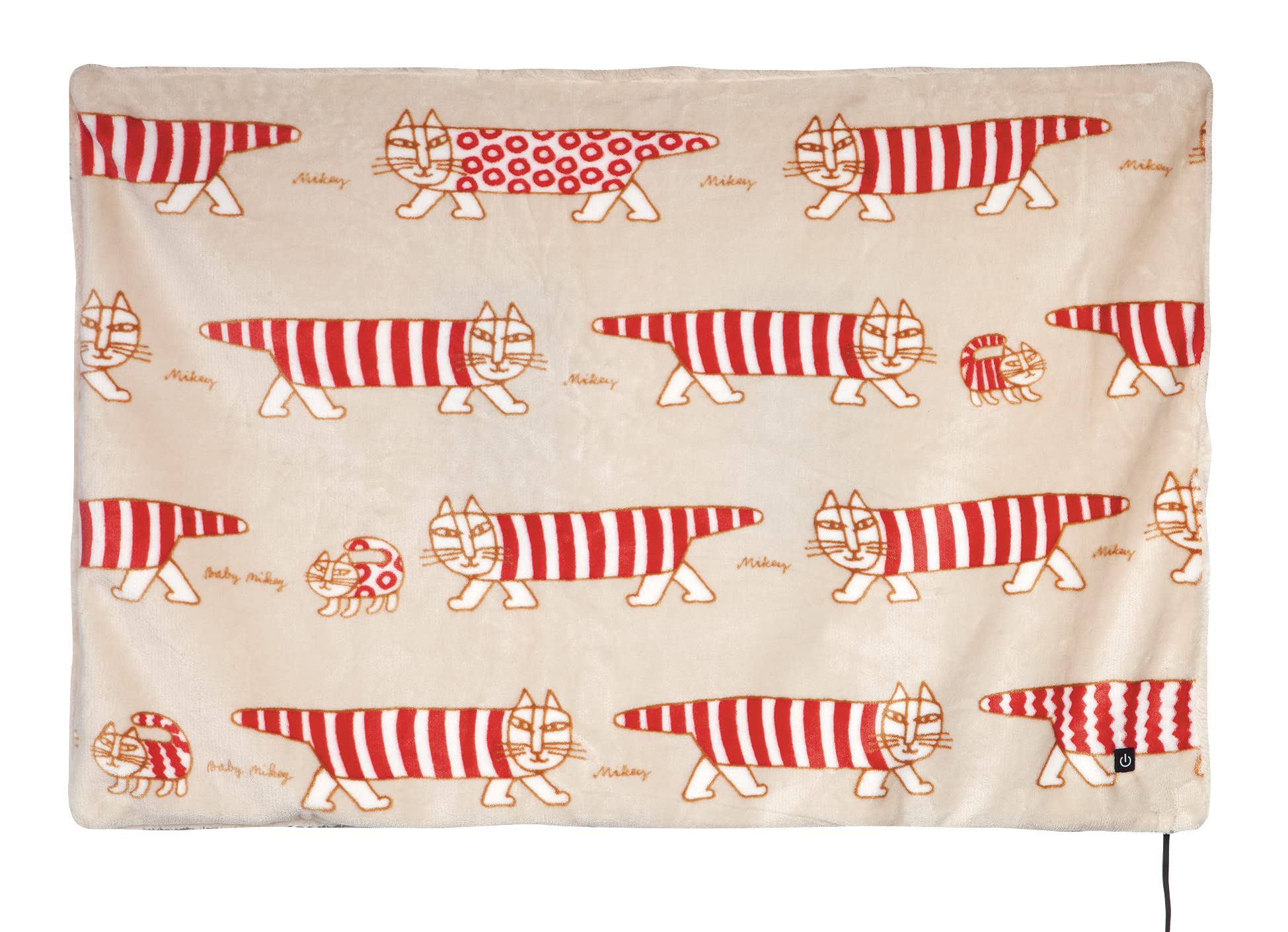 

Электрический плед Koizumi, USB-плед, с питанием от USB, можно стирать в машине, Lisa Larson, бежевый, 90x60см, KDH-L122U/C