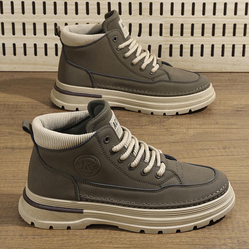 Martin Boots Men's Autumn New British Style Retro High-top Tooling Shoes Trendy Versatile Platform Sports Casual Short Boots