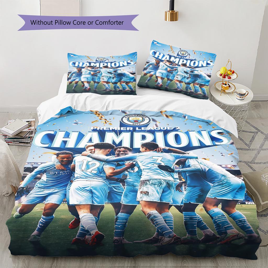 The Blues Team Bedding Quilt Set Quilt Cover Pillowcase Home Decoration Birthday Gift (1 * Duvet Cover + 2 * Pillowcase, Without Core)