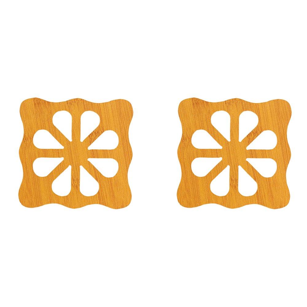 

2 шт. антиожоговая деревянная подставка для посуды полая кастрюля миска тарелка коврик столовые приборы B