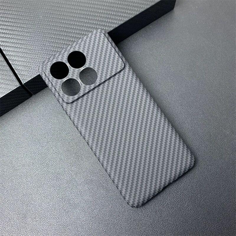 Funda Para POCO X6 Pro Carcasa Patrón de Textura de Fibra de Carbono PC Dura Mate Para Xiaomi POCO X6Pro 5G Funda Delgada Parachoques Ultra Delgado