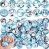 Liliful 60 Pcs Bulk Winter Stress Ball Snowman Penguin Stress Toys 12 Patterns Cute Sensory Stress Relief Toys Winter Holiday Party Favors Bag Filler