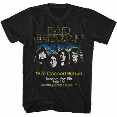 Bad Company Concert Return Zwart Volwassen T-shirt