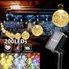 1PCS Solar String Lights Outdoor 50 Led Crystal Globe Lights with 8 Modes Waterproof Solar Powered Patio Light for Garden