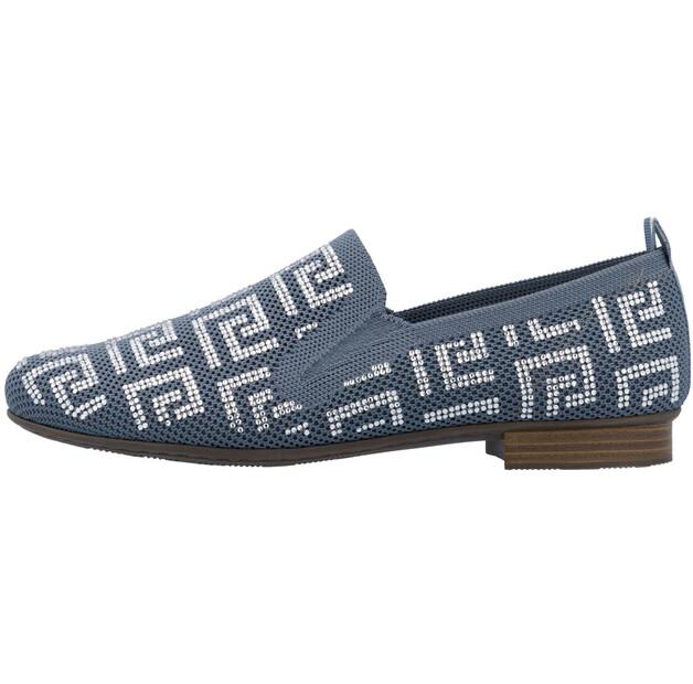 

Женские слипоны Rieker 51953 синие чёрные 39