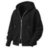 Sudadera con capucha y cremallera informal de corte holgado para mujer