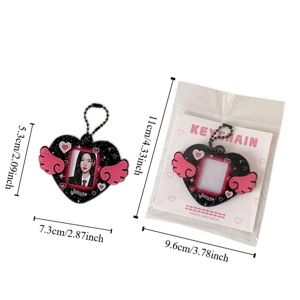 With Keychain Mini Photocard Holder Acrylic Card Cover Hanging Decoration ID Photo Photocard Frame Korean Style