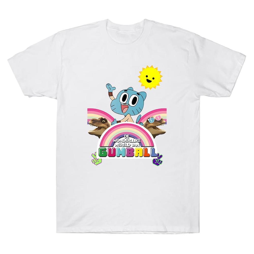 Úžasný svět Gumballa Tričko Úžasný svět Gumballa Kreslený potisk Oblečení Měkká bavlna Kreativní Unisex Tričko
