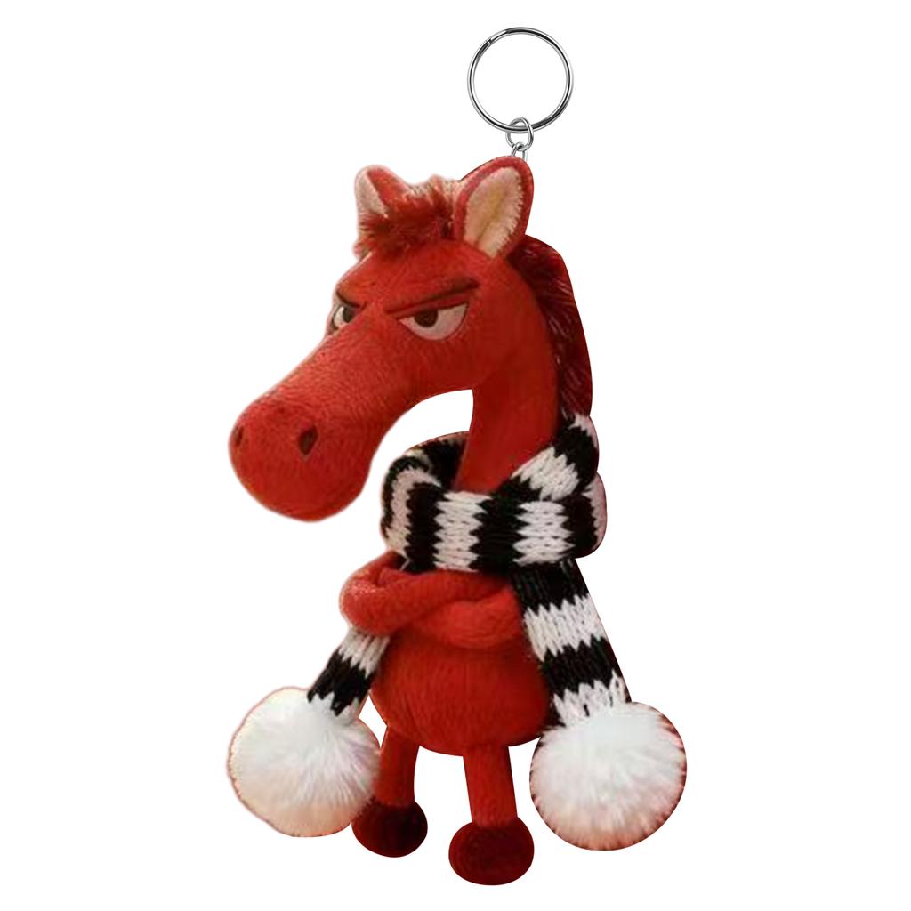 2026 Year of Horse Plush Keychain Lucky Mascot Lovely Arrogance Pony Pendant New Year Party Gift for Purse Backpack Bag Key Ring