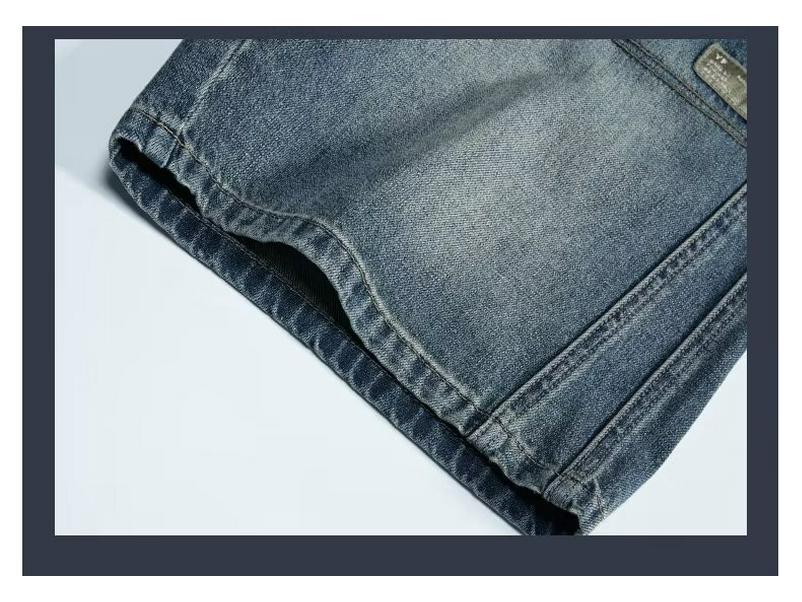 Men's Trendy Mid-Length Denim Shorts – Summer Style, High Street Influence, Hong Kong-Inspired, Perfect for Teenagers and Young Men.