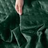 VELVI Bedspread 220x240cm - bottle green with a geometric pattern