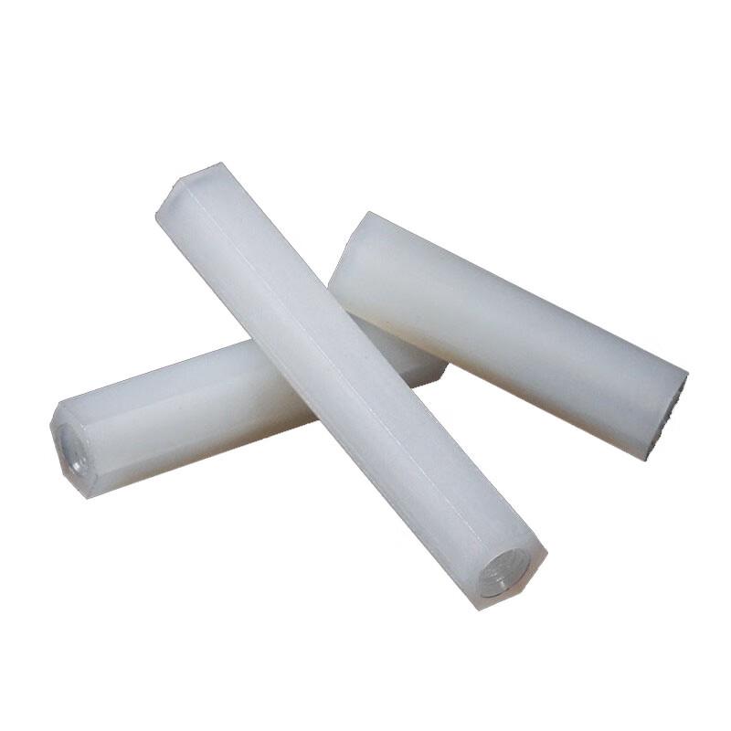 White Nylon Double-Pass Hexagonal Standoff Spacer Studs