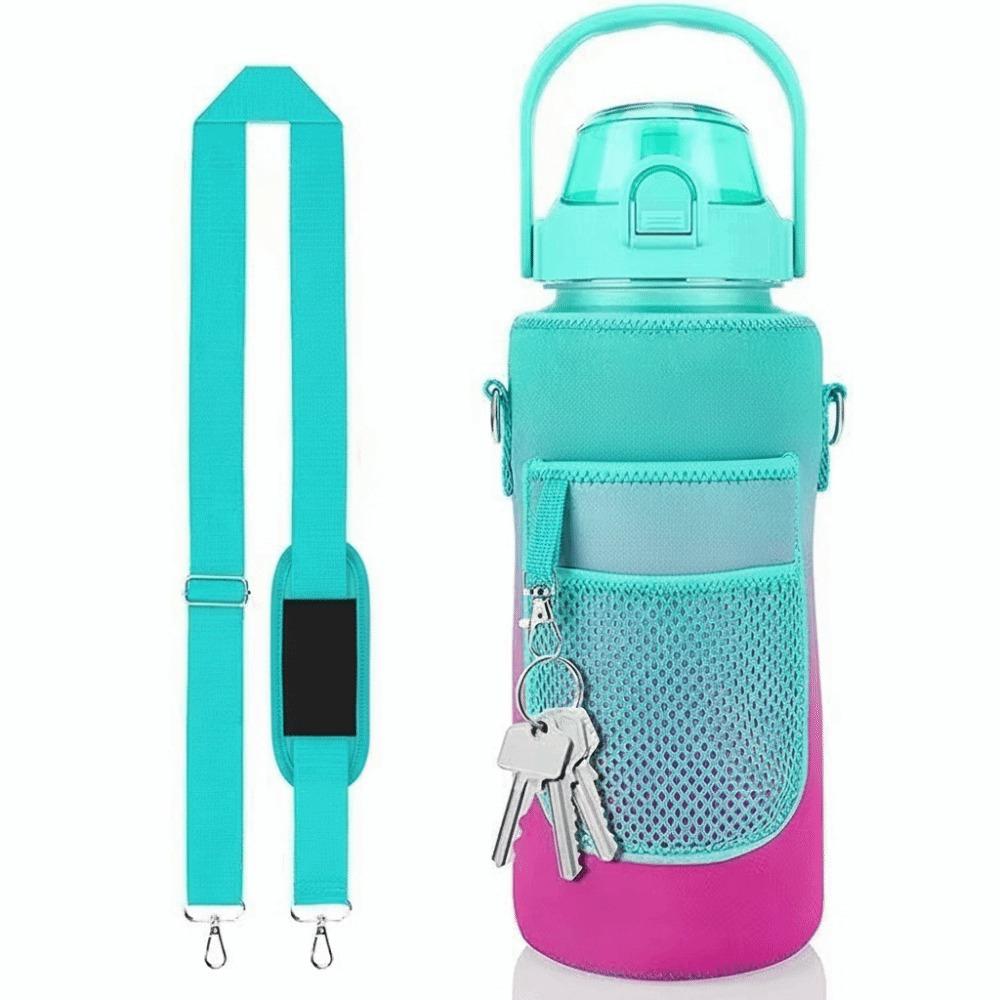 Half Gallon Water Bottle Cover 2L Capacity Thermo Pouch Carrying Strap Water Bottle Case  Gym