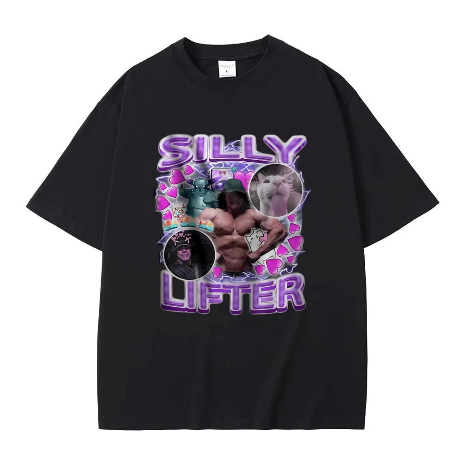 

Sam Sulek Silly Lifter Pump Cover Bodybuilder Funny Meme Print Tshirt Men Women Casual Cotton T-shirt Male Oversized T Shirts S разноцветный