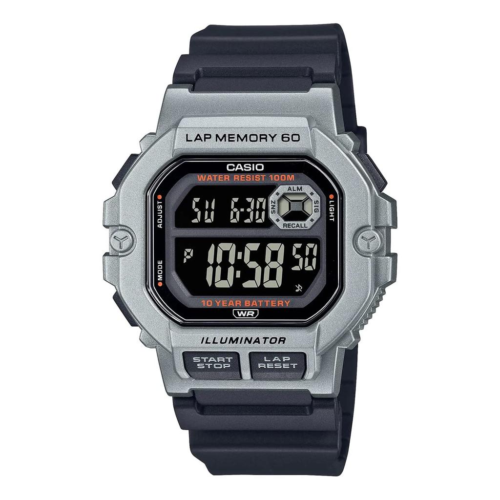Casio Sports Gear Digital Men's Watch with 60 Lap Memory, WS-1400H-1BV / -1400H-4AV, Overseas Model, Silver/Black / Black/Red [Parallel Import]