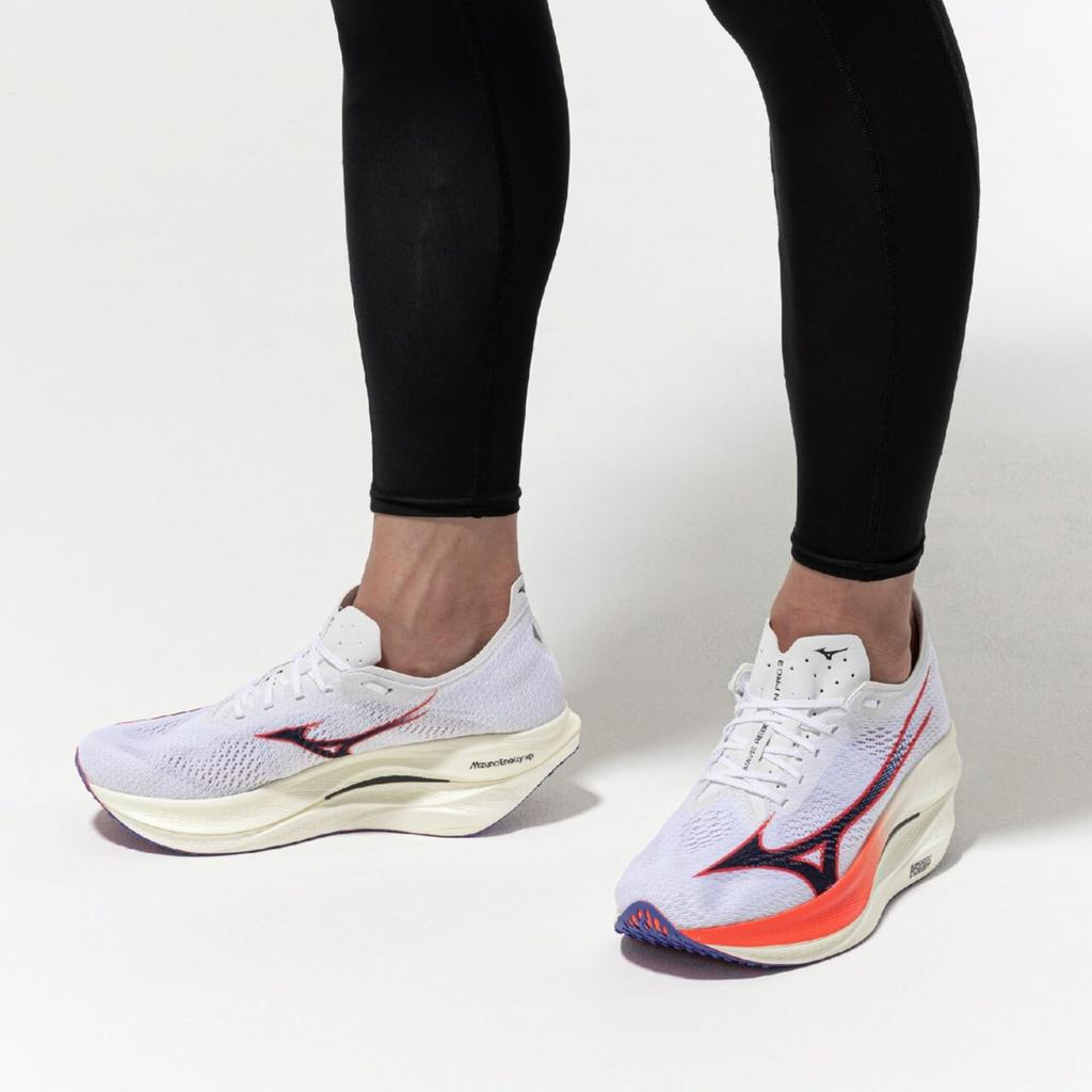 Running Shoes Wave Rebellion Pro 3 White x Navy x Pink cm 2E [Mizuno] 24.5