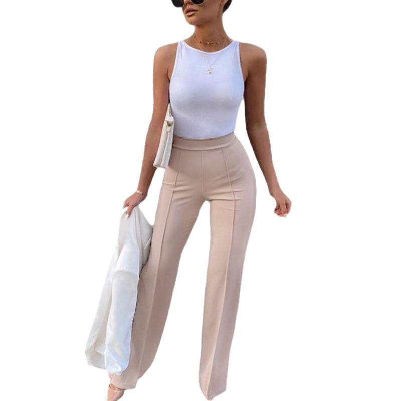 2024 Trendy Casual Flared Trousers: Versatile, Fashionable Wide-Leg Pants for a Chic Commute