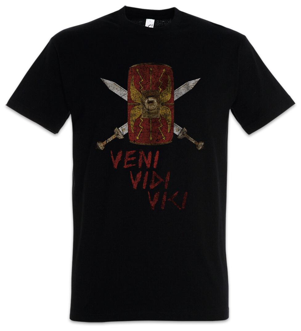 

Veni Vidi Vici Shield T-Shirt Mens Womens Tees Top Rome Empire I came I saw I conquered Julius Caesar XL