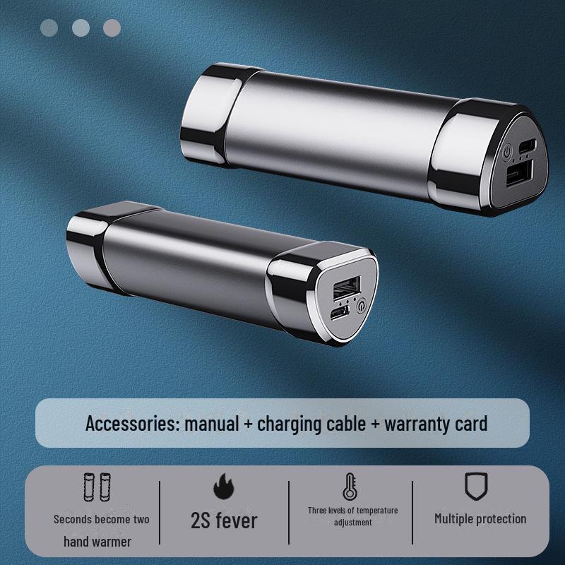 Prenosná USB nabíjateľná vyhrievacia podložka na ruky a power banka s magnetickou separáciou 2 v 1