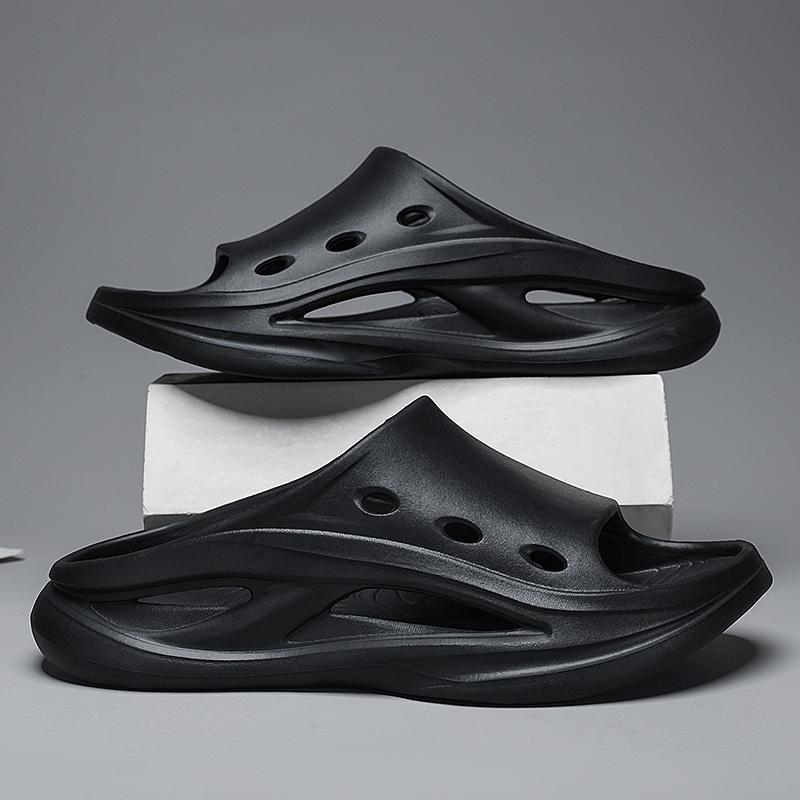 

Новые мужские тапочки, комнатные и уличные сандалии, пляжные, удобные, мягкие шлепанцы, повседневная обувь, мужские, женские, домашние тапочки, большие размеры 46 47 36-37 чёрный