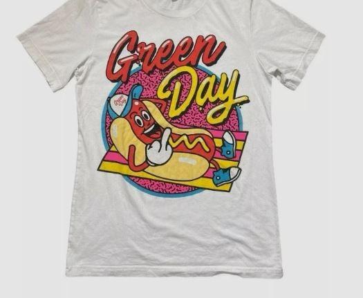 Green Day T-Shirt Unisex Chicago Lollapalooza Hotdog Middle Finger Unisex T-Shirt XXXL