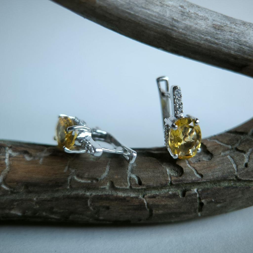 Silver Earrings with Nano Citrine (2189961)