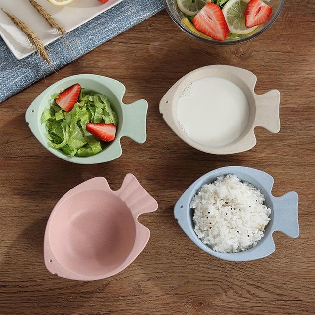 Thicken Anti-break Wheat Straw Fish-shaped Soup Bowls Dinner Food Container Fruits Dessert Dish Holde
