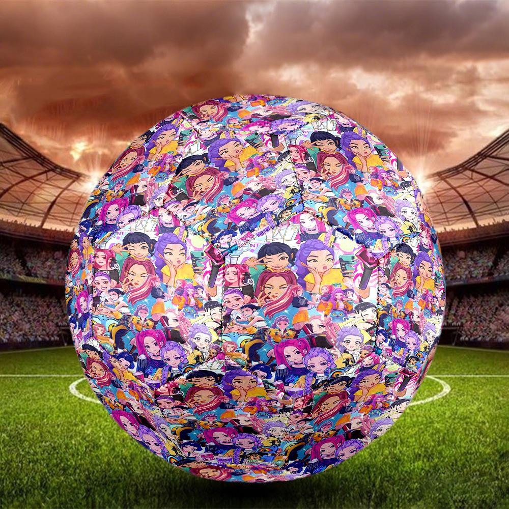 KPop Demon Hunters Print Size 5 Soccer Ball, Standard Match Football for Sports Game and Team Practice, Ideal Gift for Soccer Fans