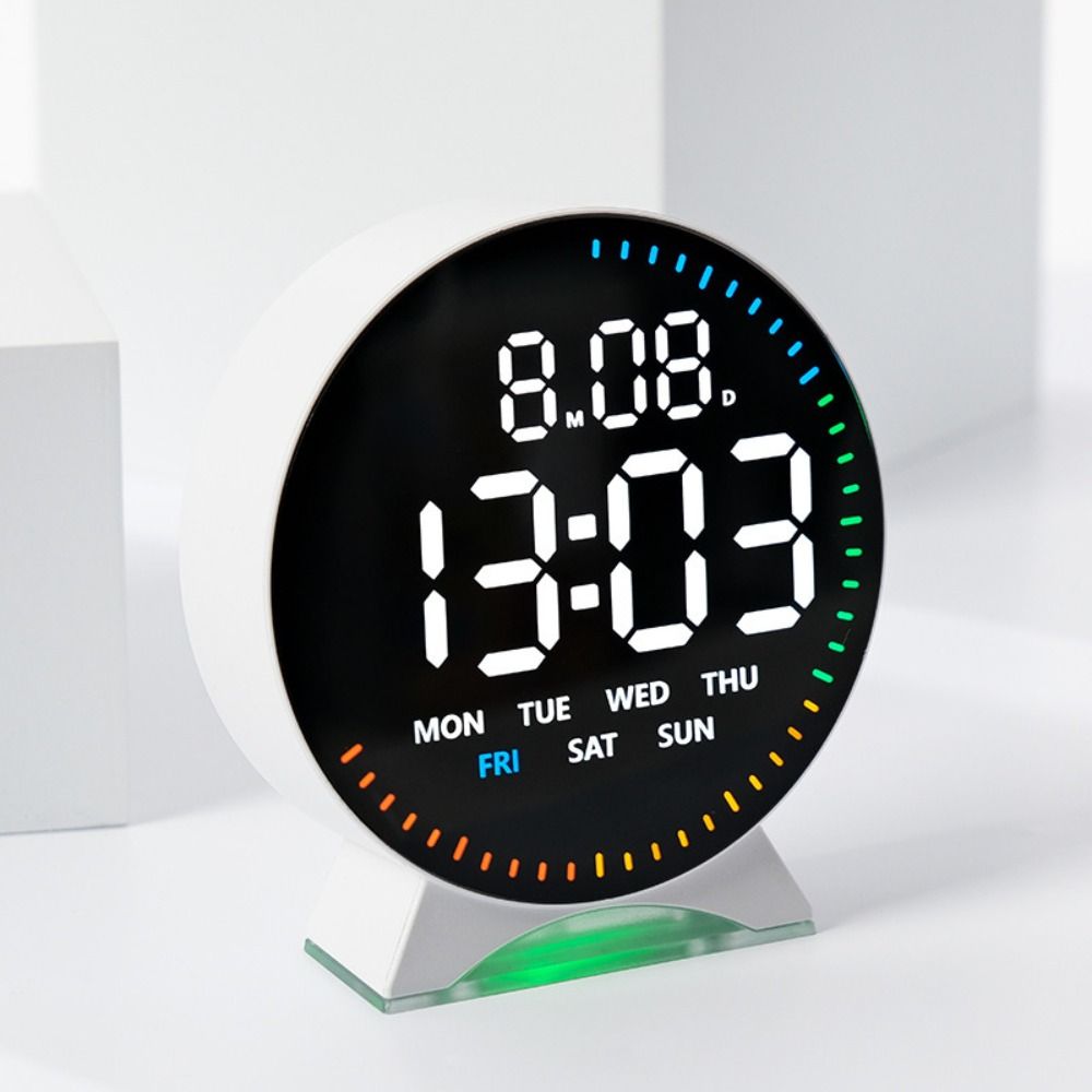 Multi-functional LED Alarm Clock Running Second Display Table Clock Digital LED Clocks  for Bedroom