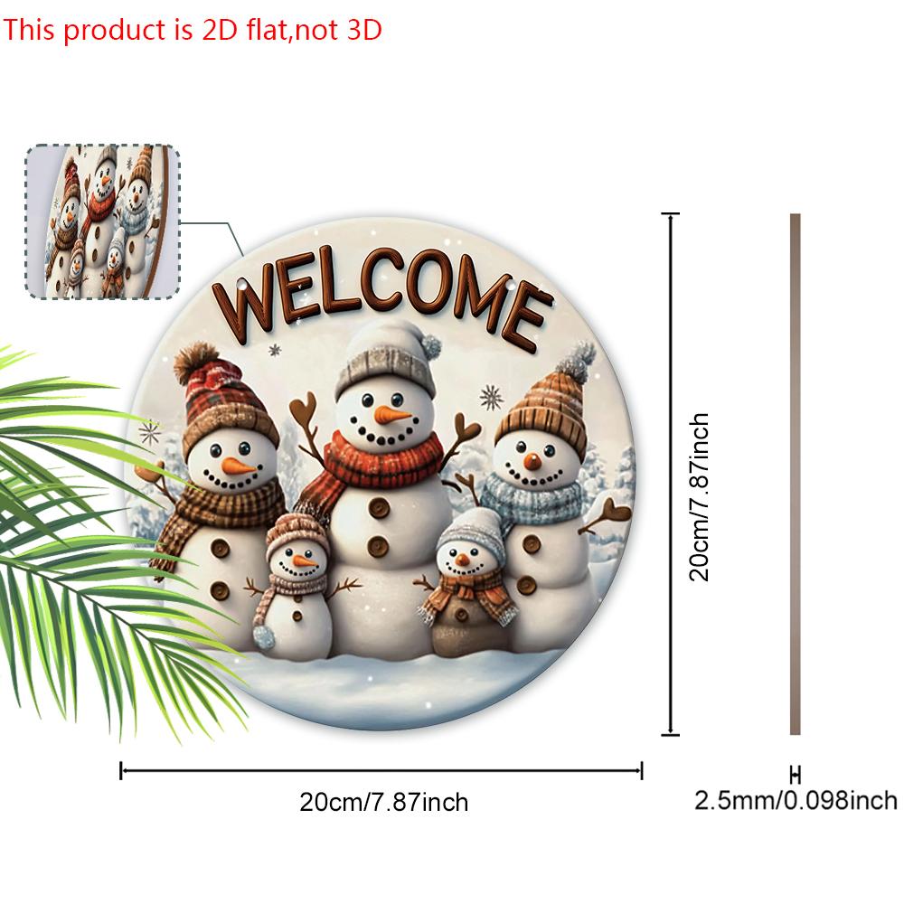 Warmes Winterweihnachten Holzschild mit Schneemannmuster - Navidad Willkommensschild für Haustür, Wandhänge-Dekor - Ideale Weihnachtsdekoration