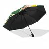 1pc Lemon Orange Pattern Auto-Fold Umbrella with One-Touch Open/Close - 8 Reinforced Ribs for Windproof Stability,  yy251118218