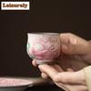 Alter Fels Ton Leichtes Make-up Pfingstrose Teetasse Antike Teeschale Niedliche Tasse Teeverkostung Meditationsbecher Chazhan Meistertassen Teeartikel Geschenk