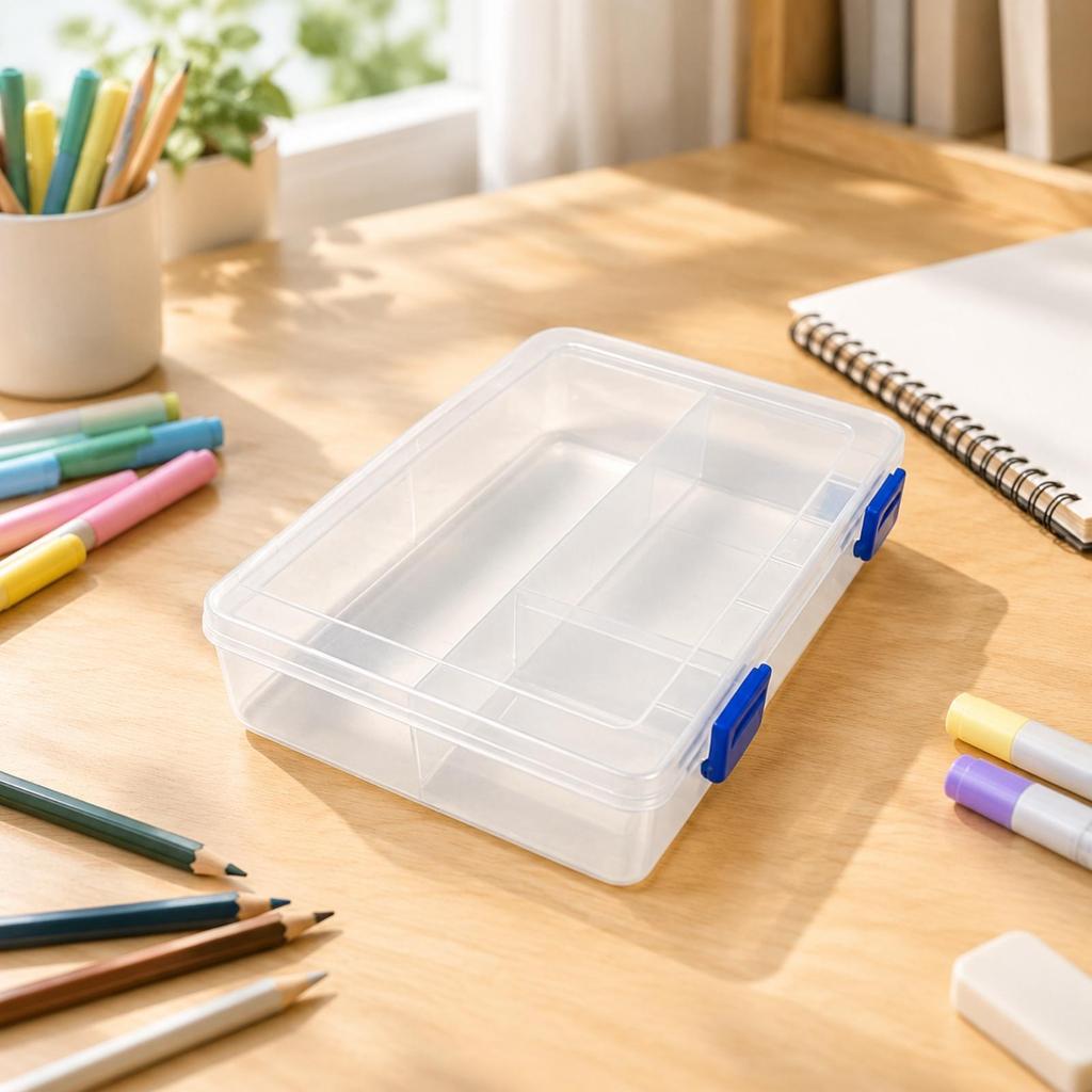 Transparent Resin Writing Utensil Container Versatile for Home