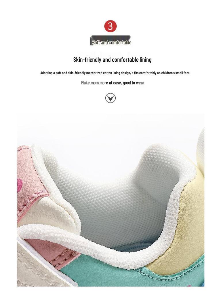 Pantofi sport din piele pentru fete Bobdog, Toamnă/Iarnă 2025, Pantofi de alergare antiderapanți pentru copii de școală primară