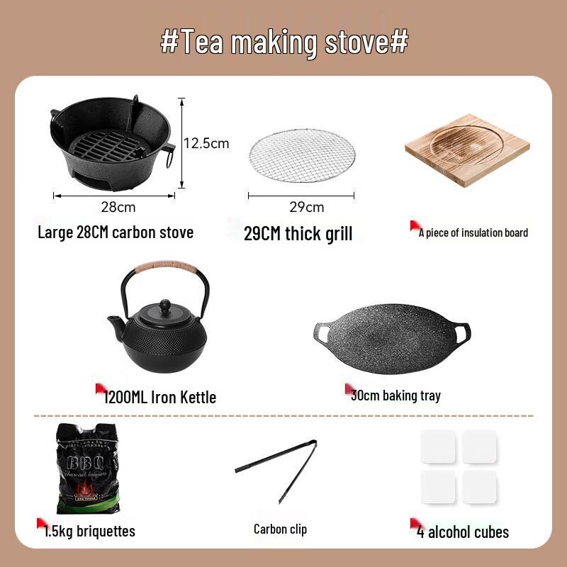 OEING Portable Charcoal Grill & Hot Pot Set