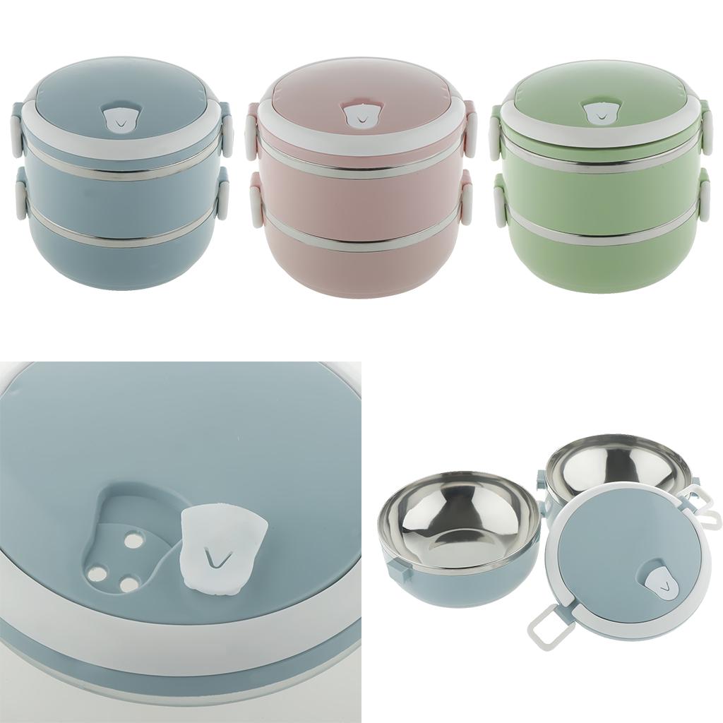 2 Layer Portable Heat Insulated Food Container Made of Stainless Steel
