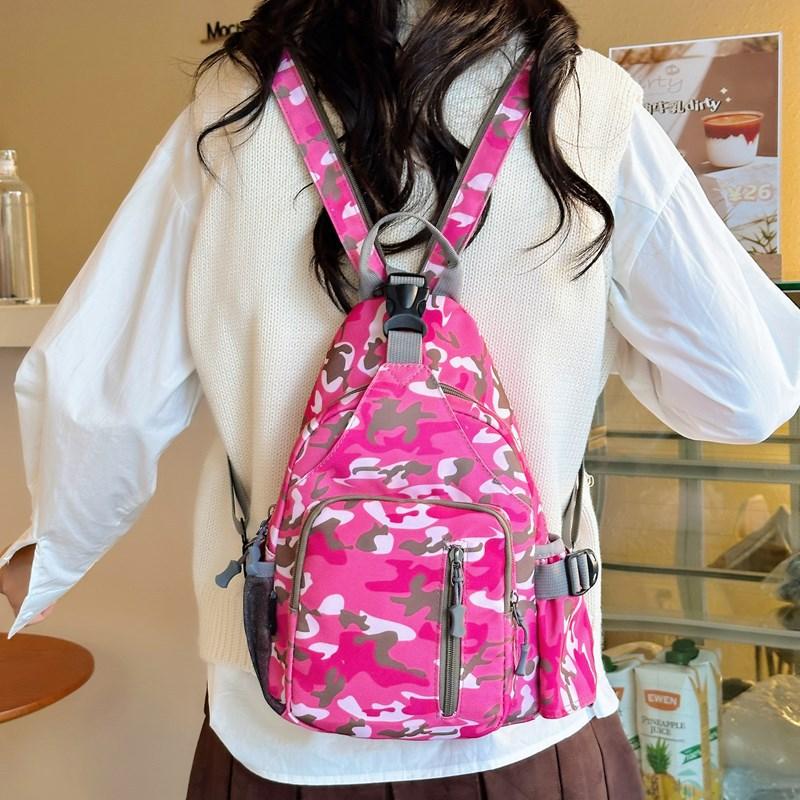 New breast bag single shoulder chest fashion messenger bag women's large capacity leisure sports backpack travel