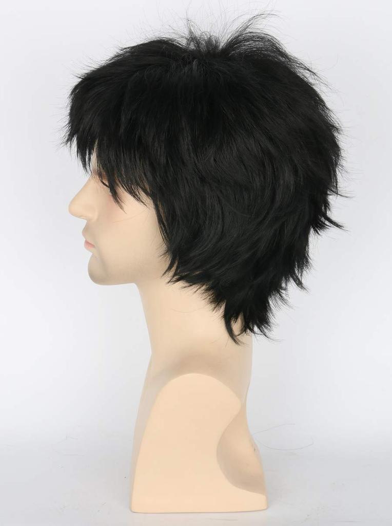 Cosplay Full Wig for Men and Short with Everyday Cultural School Wig with Net Wig, Boys, Bangs, Straight, Unisex, Cosplay, Costume, Photography,